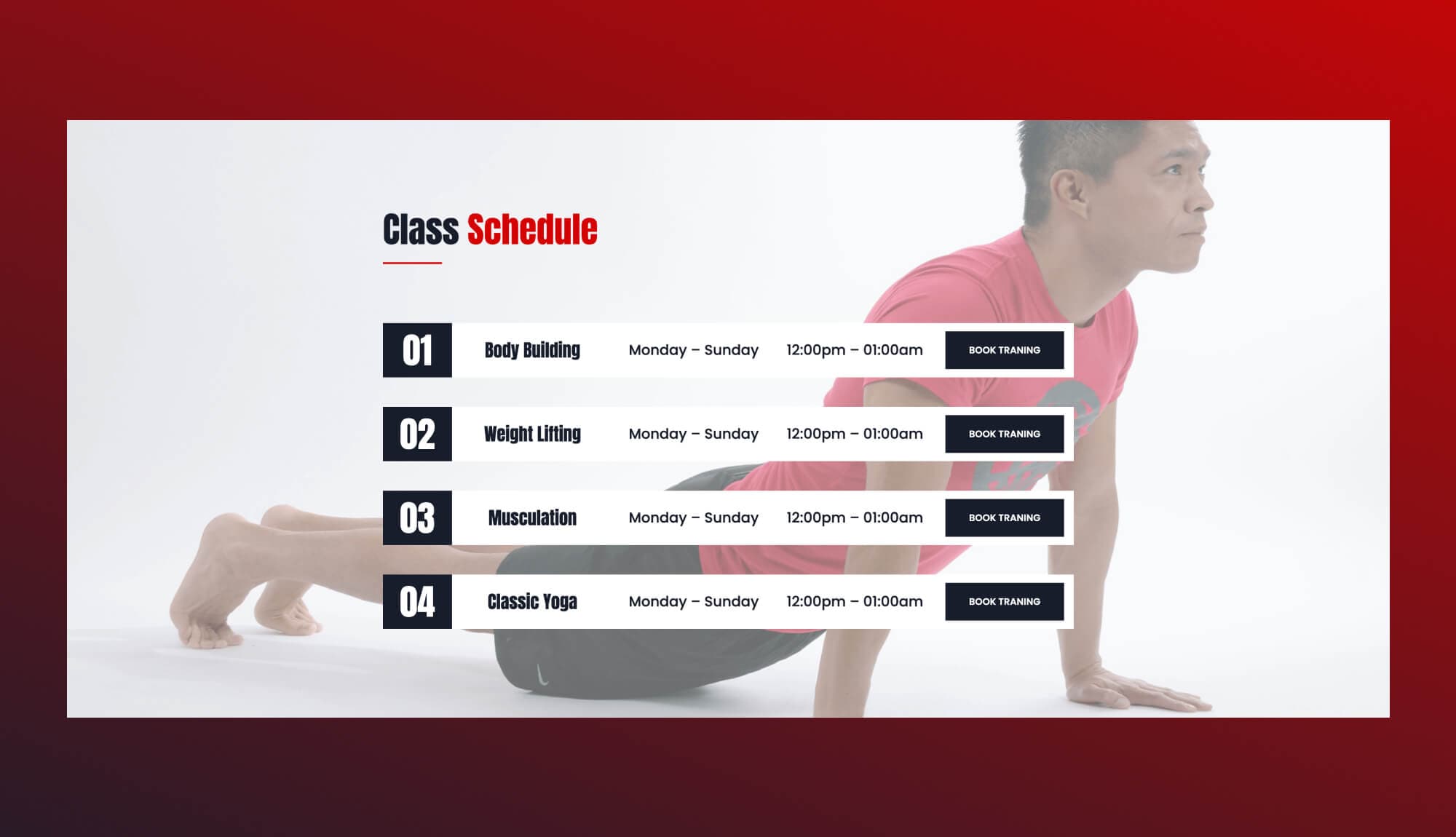FitCut Class Schedule Section For Gutenberg Banner