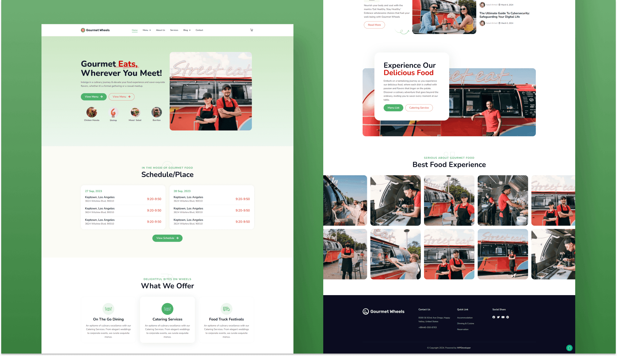 Gourmet Wheels Home Page By Templately