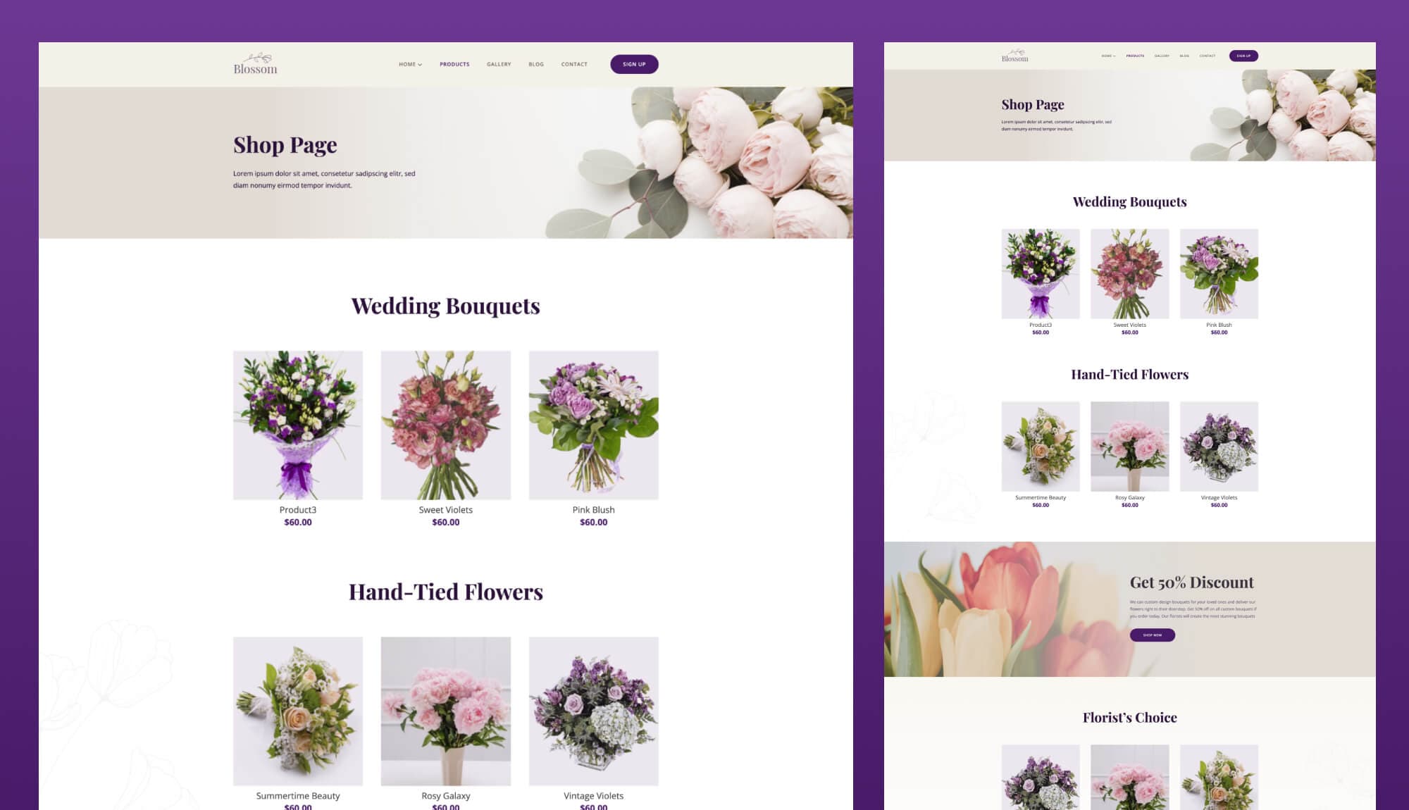 Blossom Products Page Gutenberg By Templately