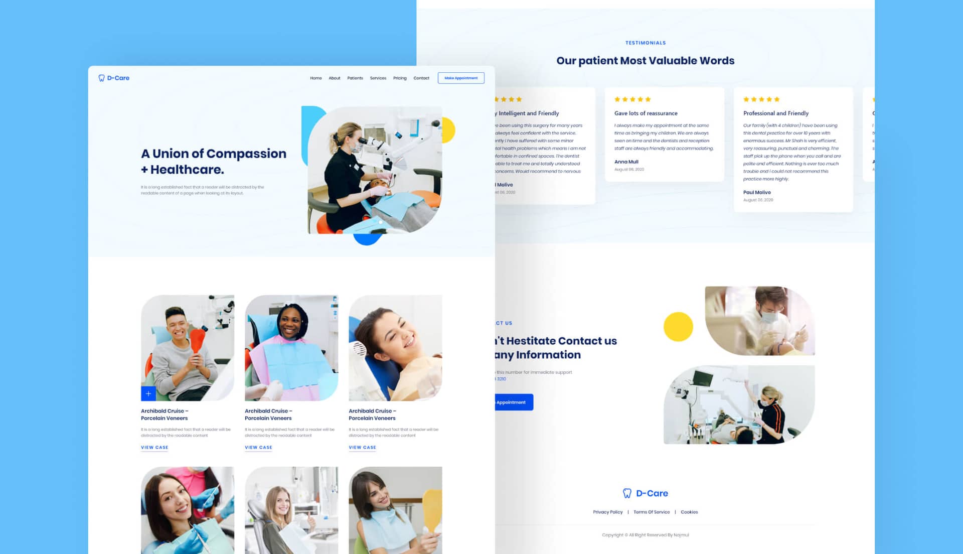 D-Care Patients Page By Templately