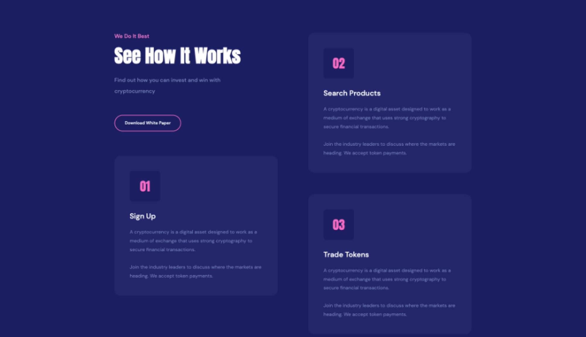 CryptoCurrency Services Section For Gutenberg By Templately