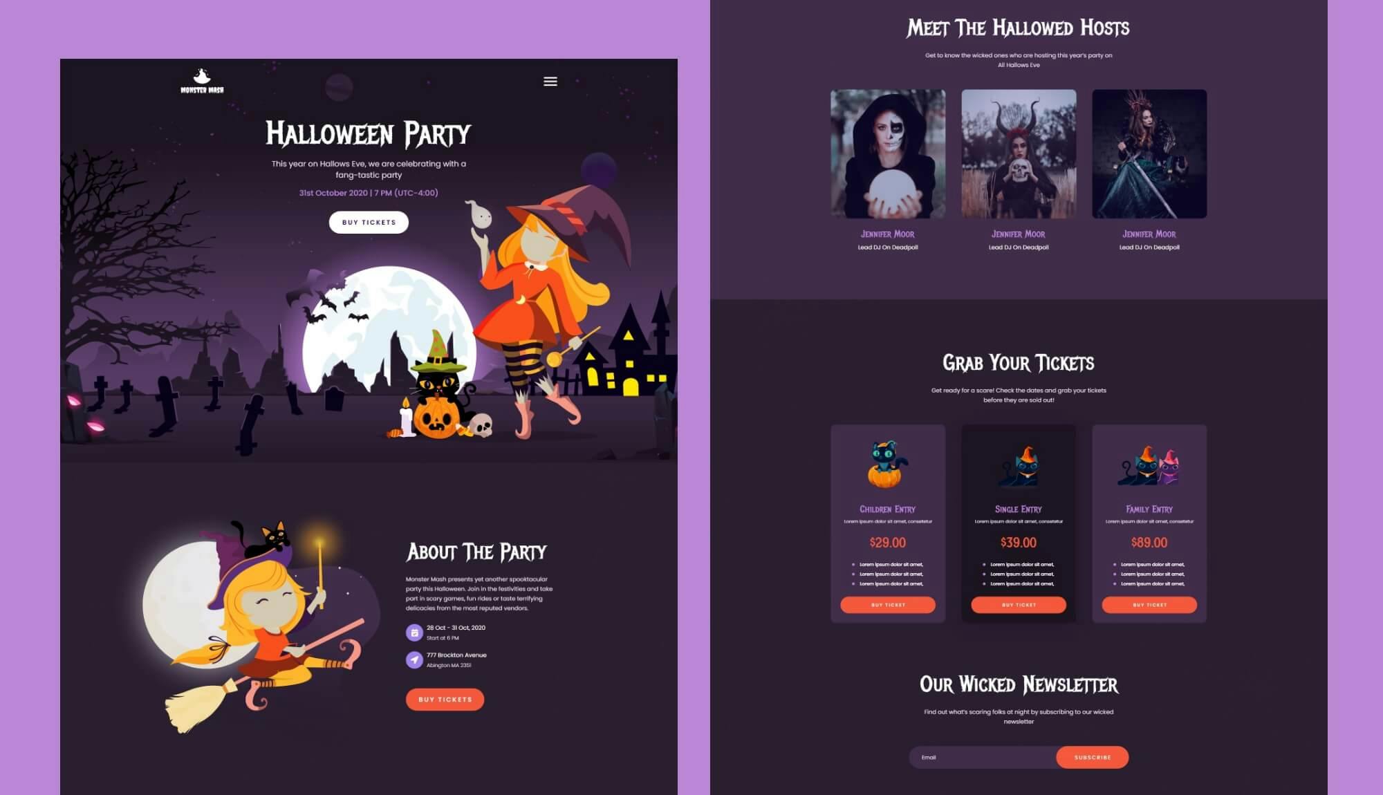 Monster Mash Halloween Party Template Banner
