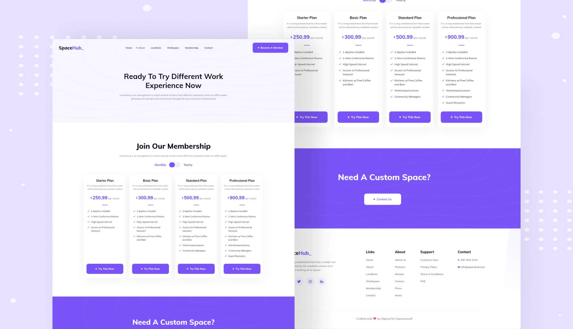 Space Hub Membership Page By Templately