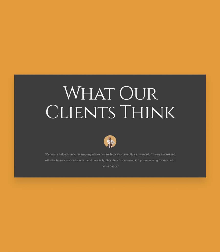 Renovate - Home Decor Testimonial Section for Gutenberg thumbnail