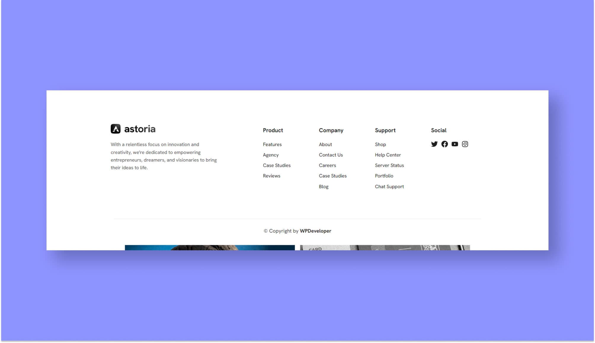 Astoria Agency Footer Section Banner