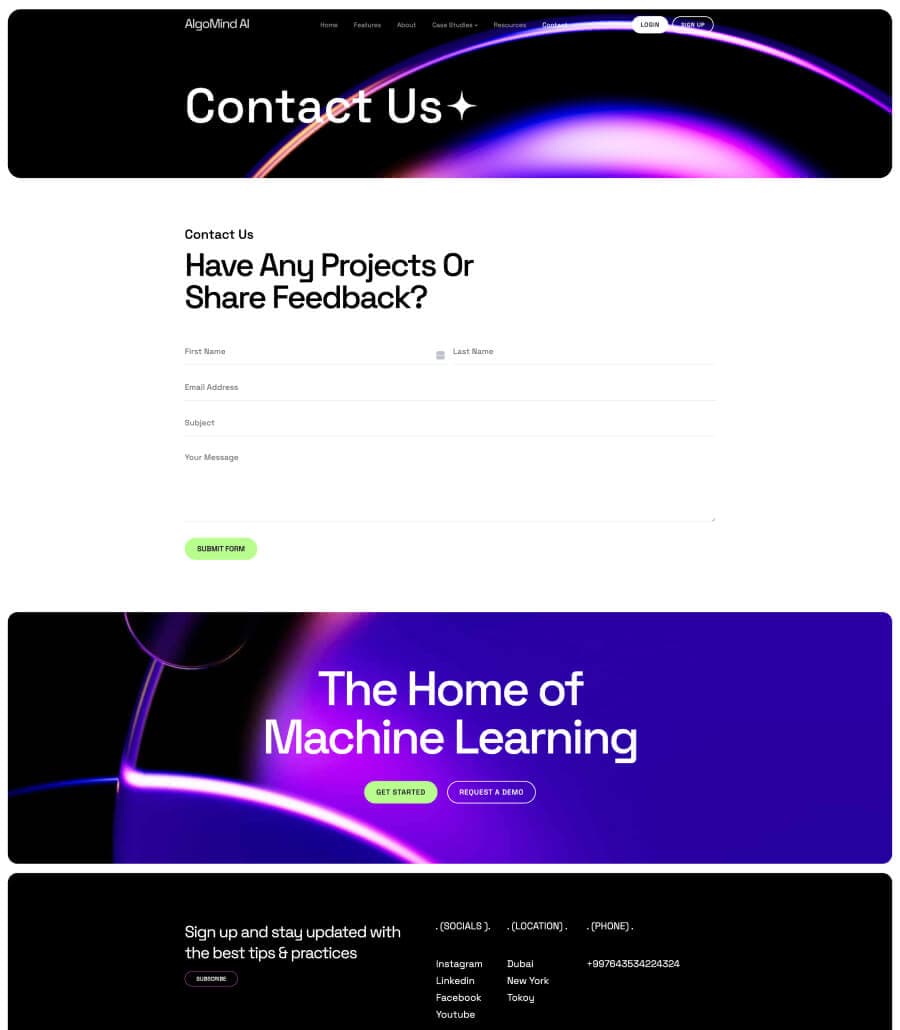 AlgoMind AI Contact Page thumbnail