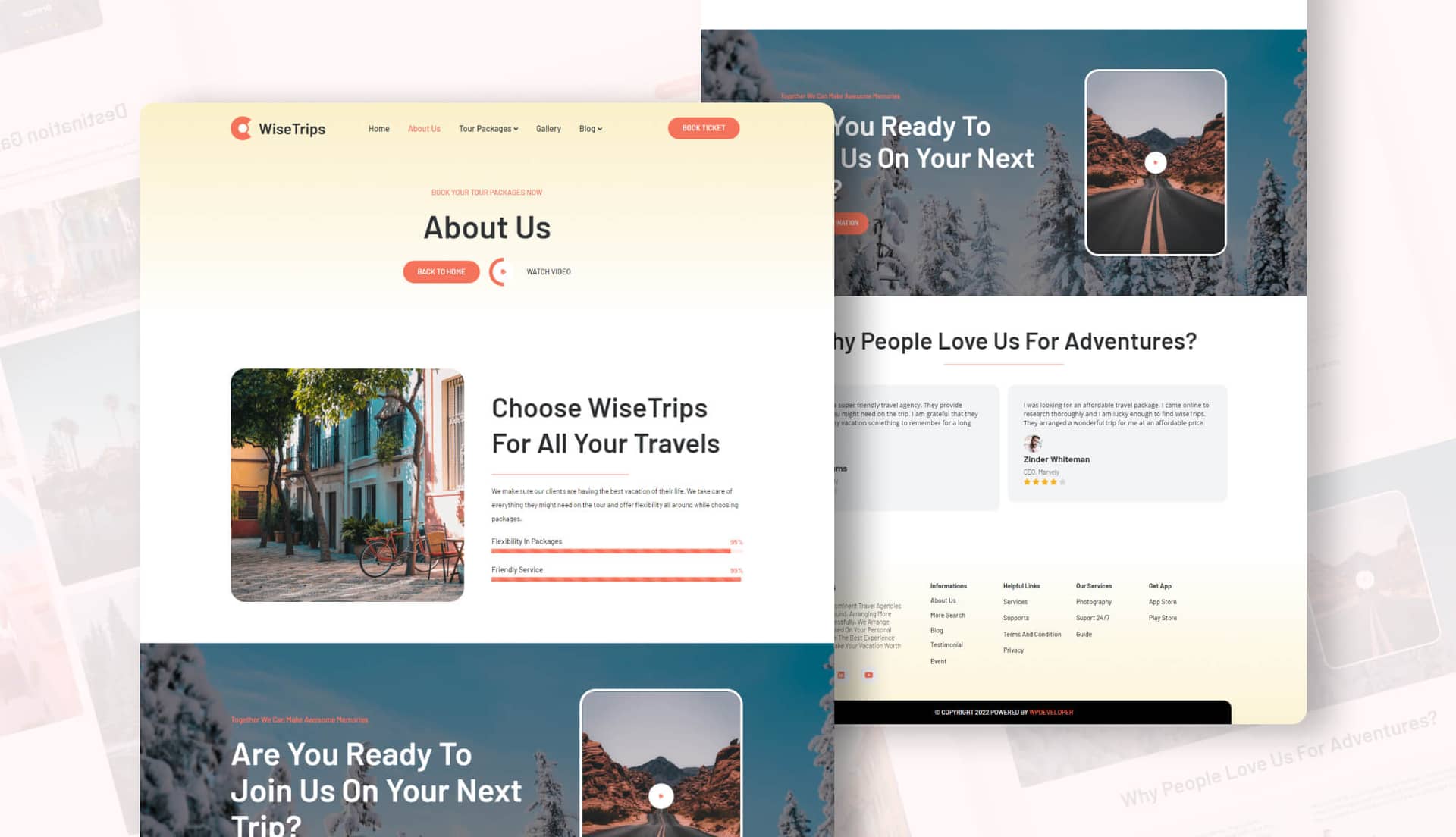 WiseTrips About Page By Templately