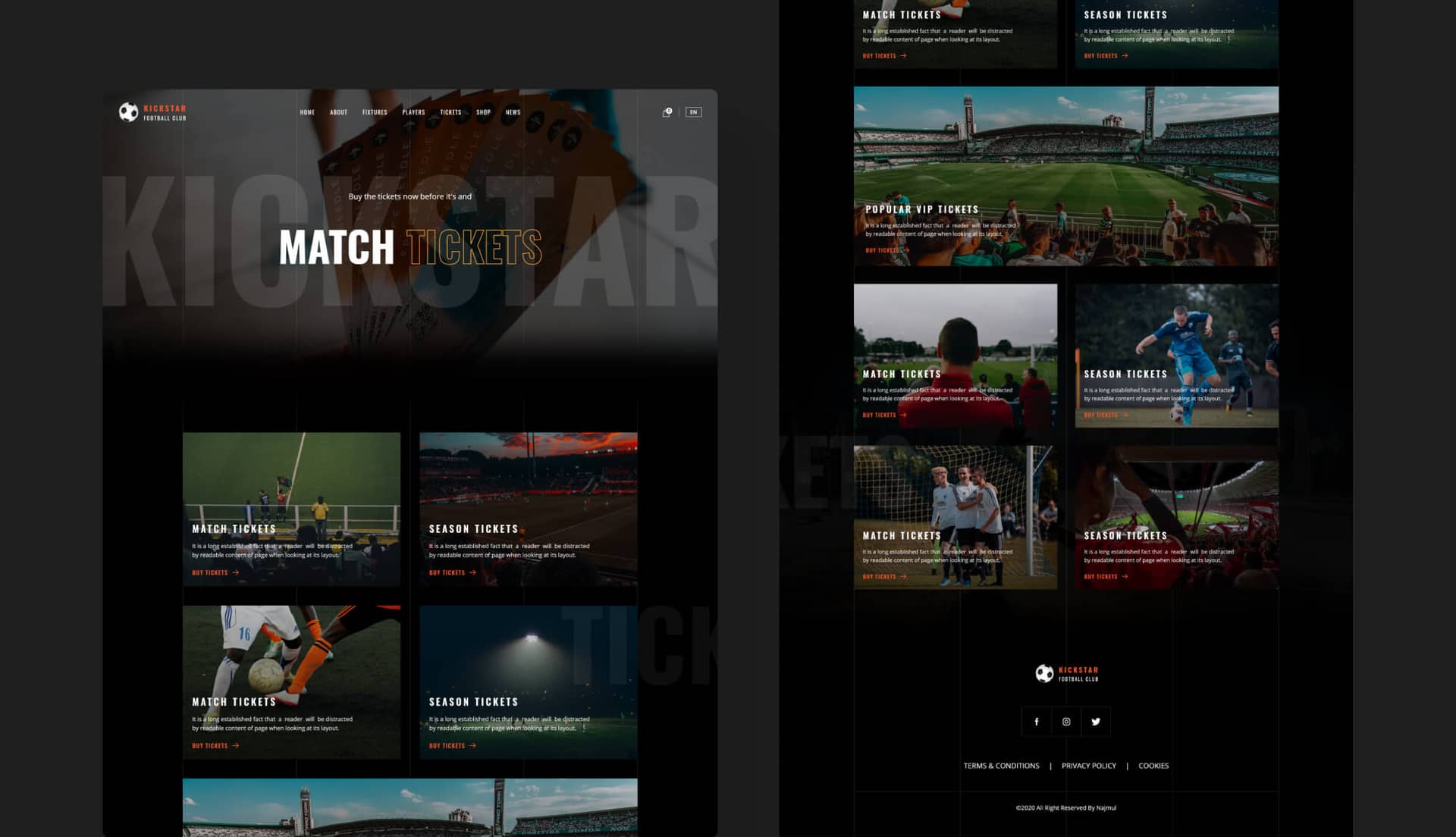 KickStar Ticket Page By Templately