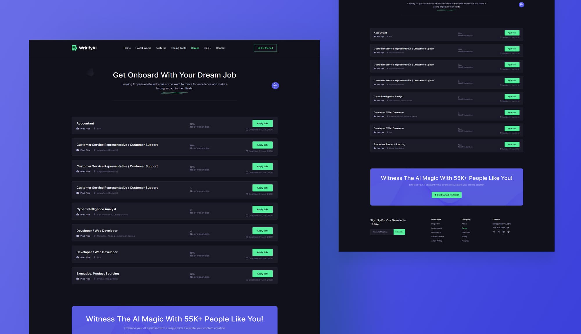 WritifyAi Career Page Banner