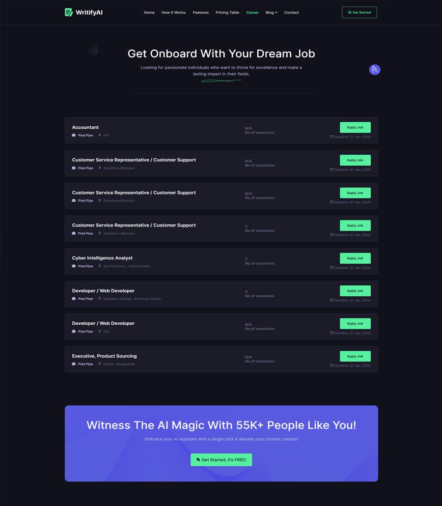 WritifyAi Career Page thumbnail