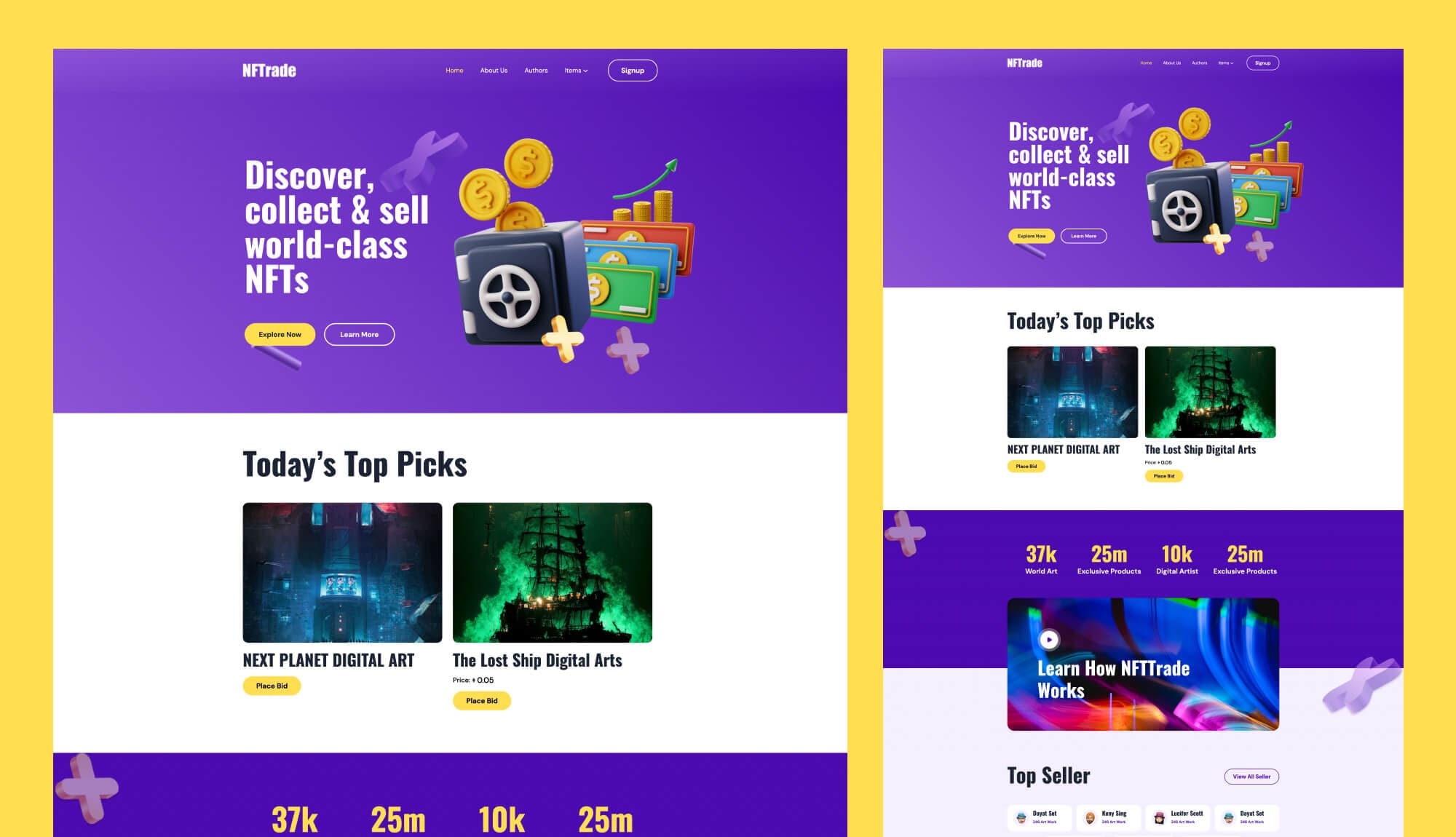 NFTrade Home Page For Gutenberg By Templately