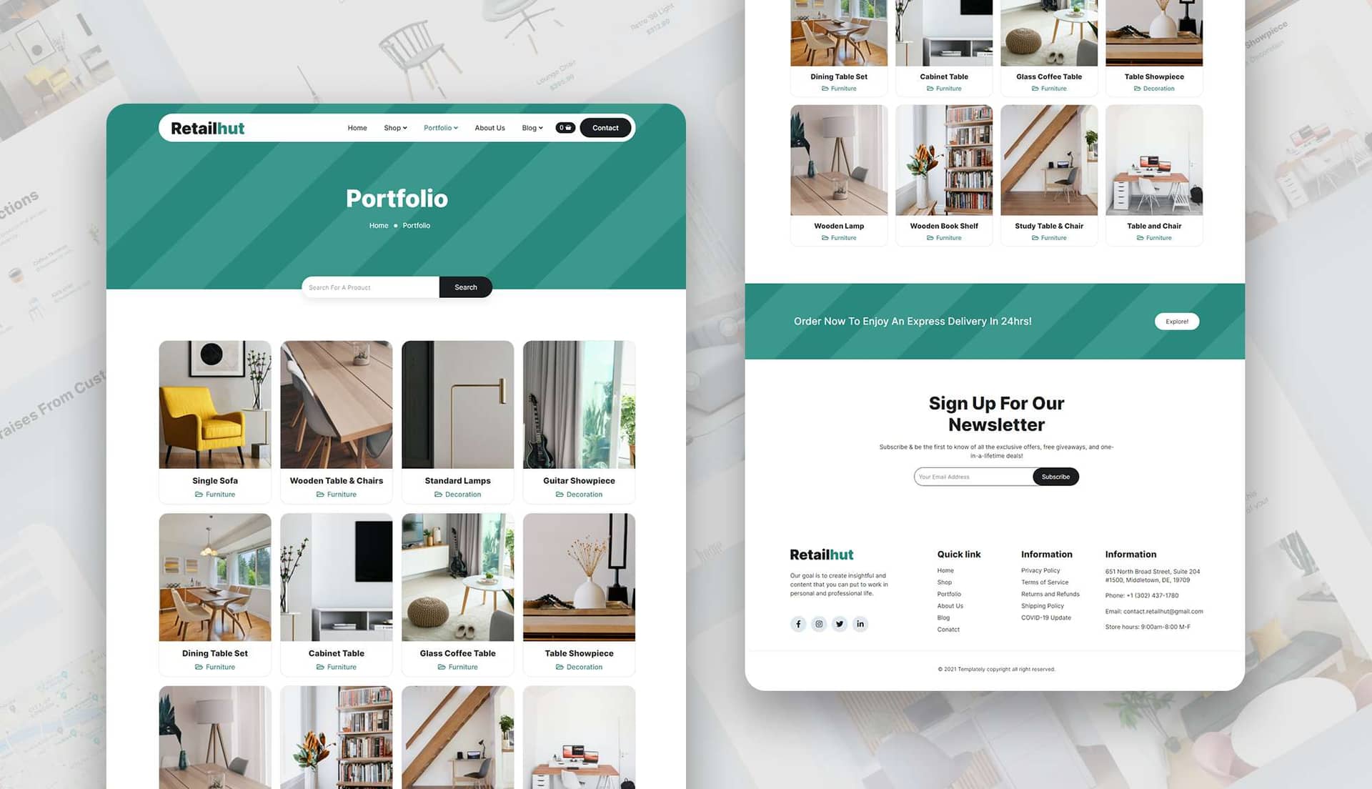 RetailHut Portfolio Page By Templately
