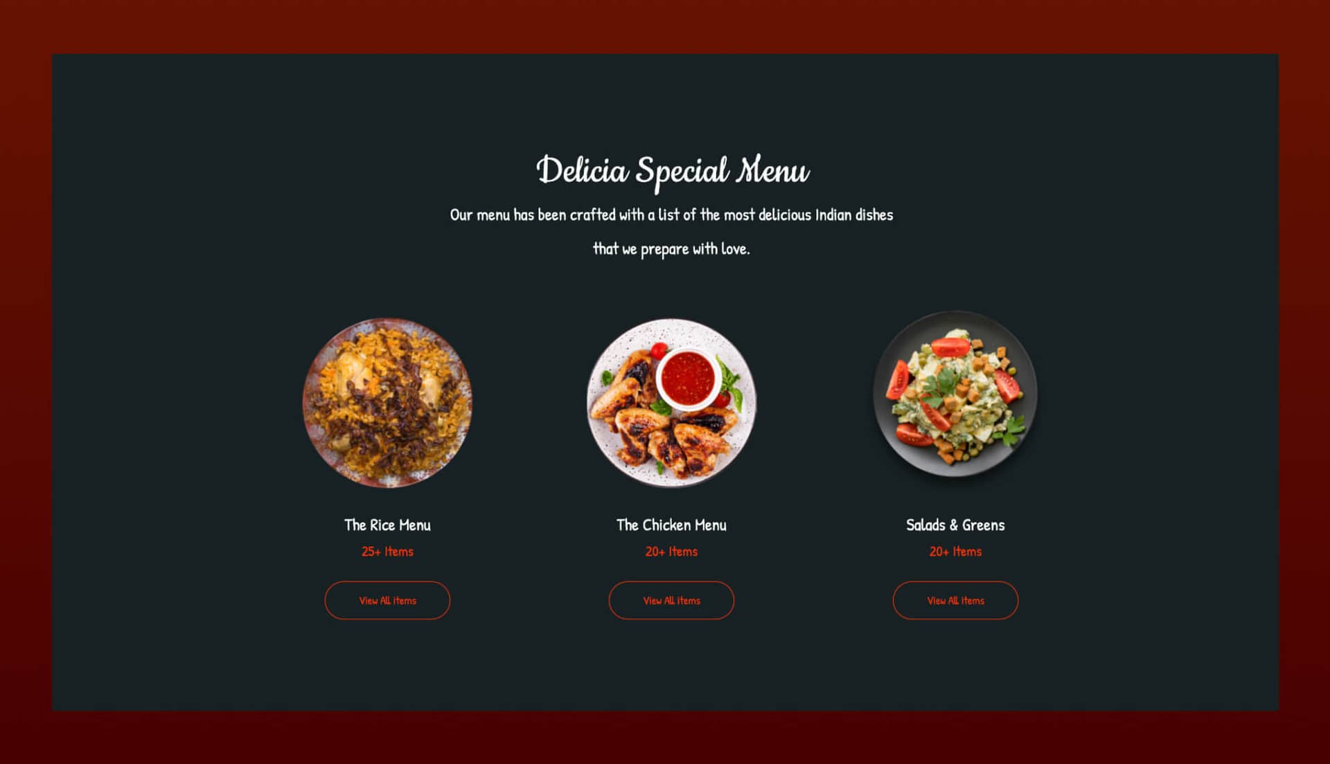 Desilicious Menu With Food Photo Section By Templately