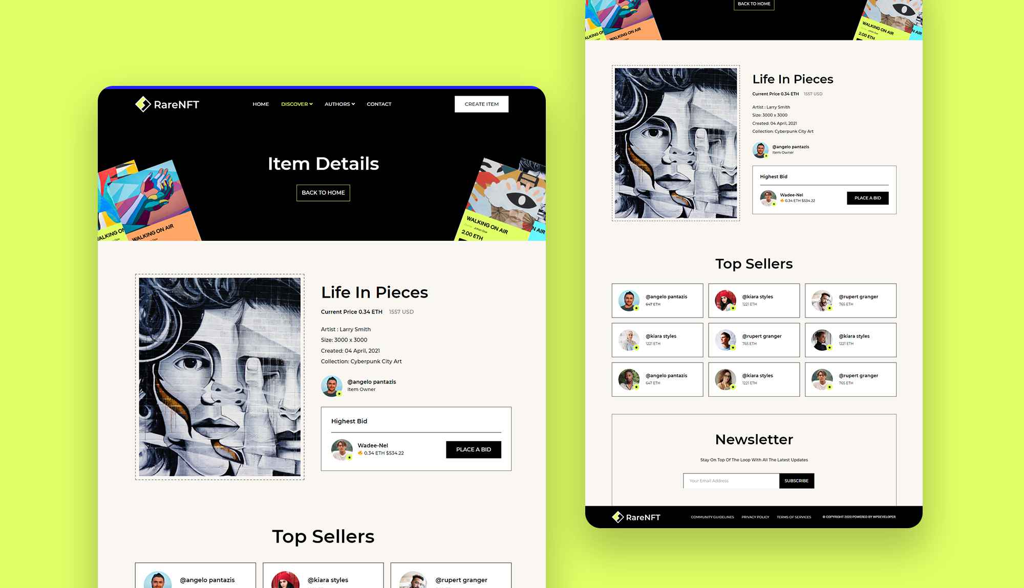 RareNFT Item Details Page By Templately