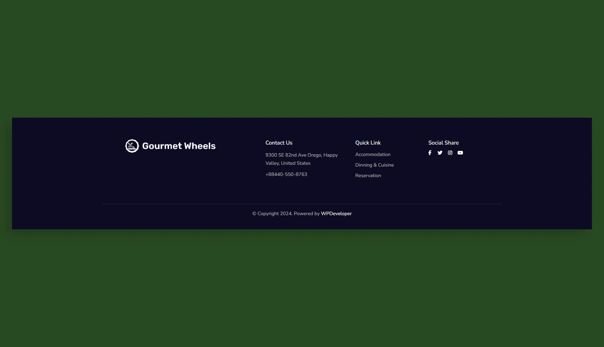 Gourmet Wheels Footer for Gutenberg Banner