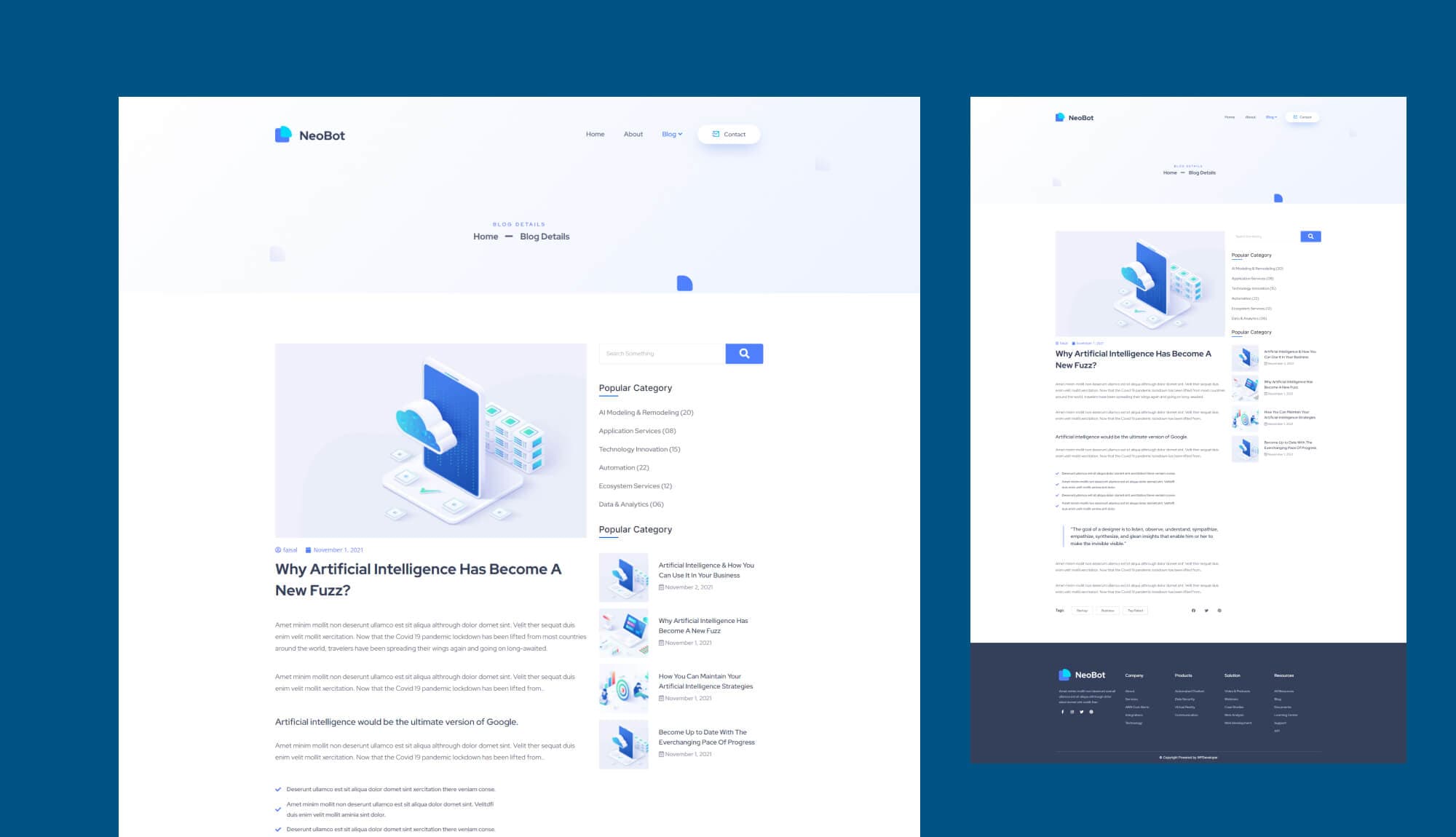 NeoBot Single Post Page Banner