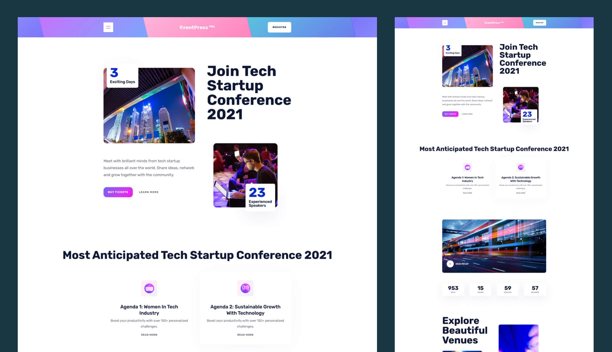 EventPress Pro About Page For Gutenberg Banner