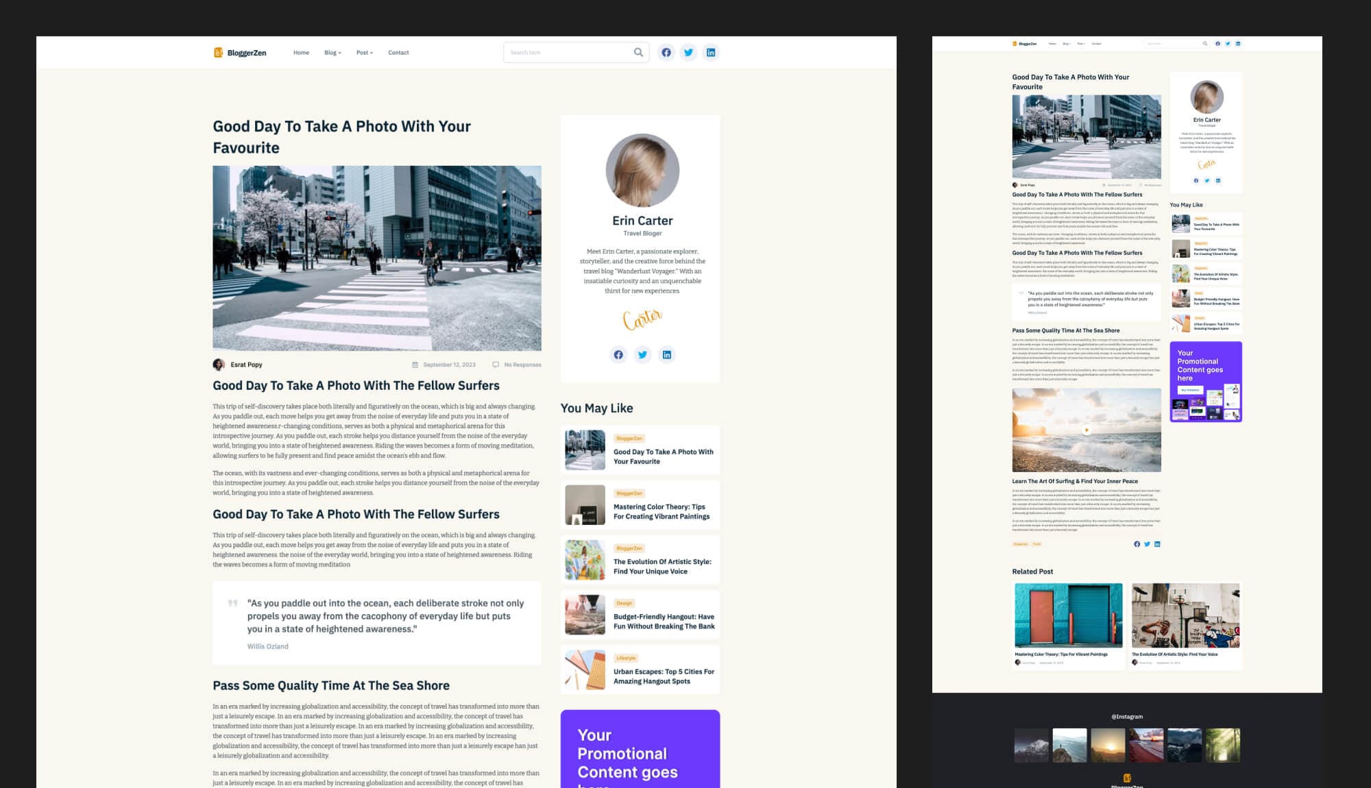 BloggerZen Blog Details Page With Sidebar Banner