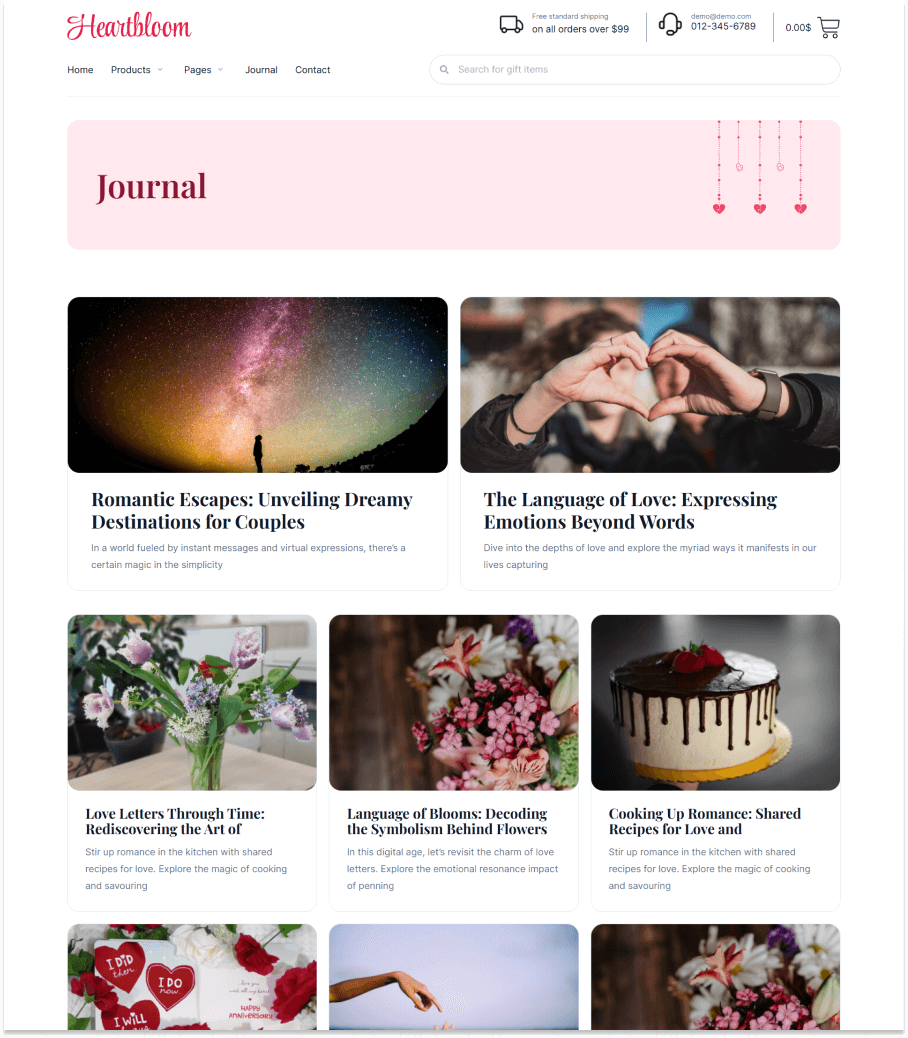 HeartBloom Post Grid Section thumbnail