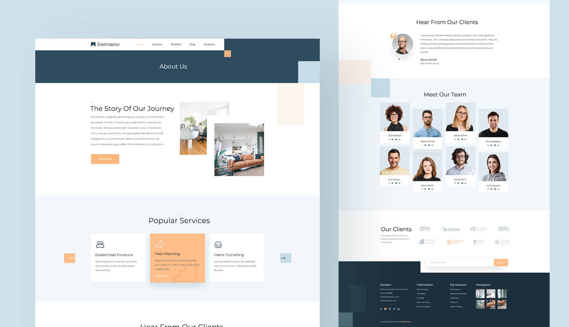 EleInterior About Page By Templately