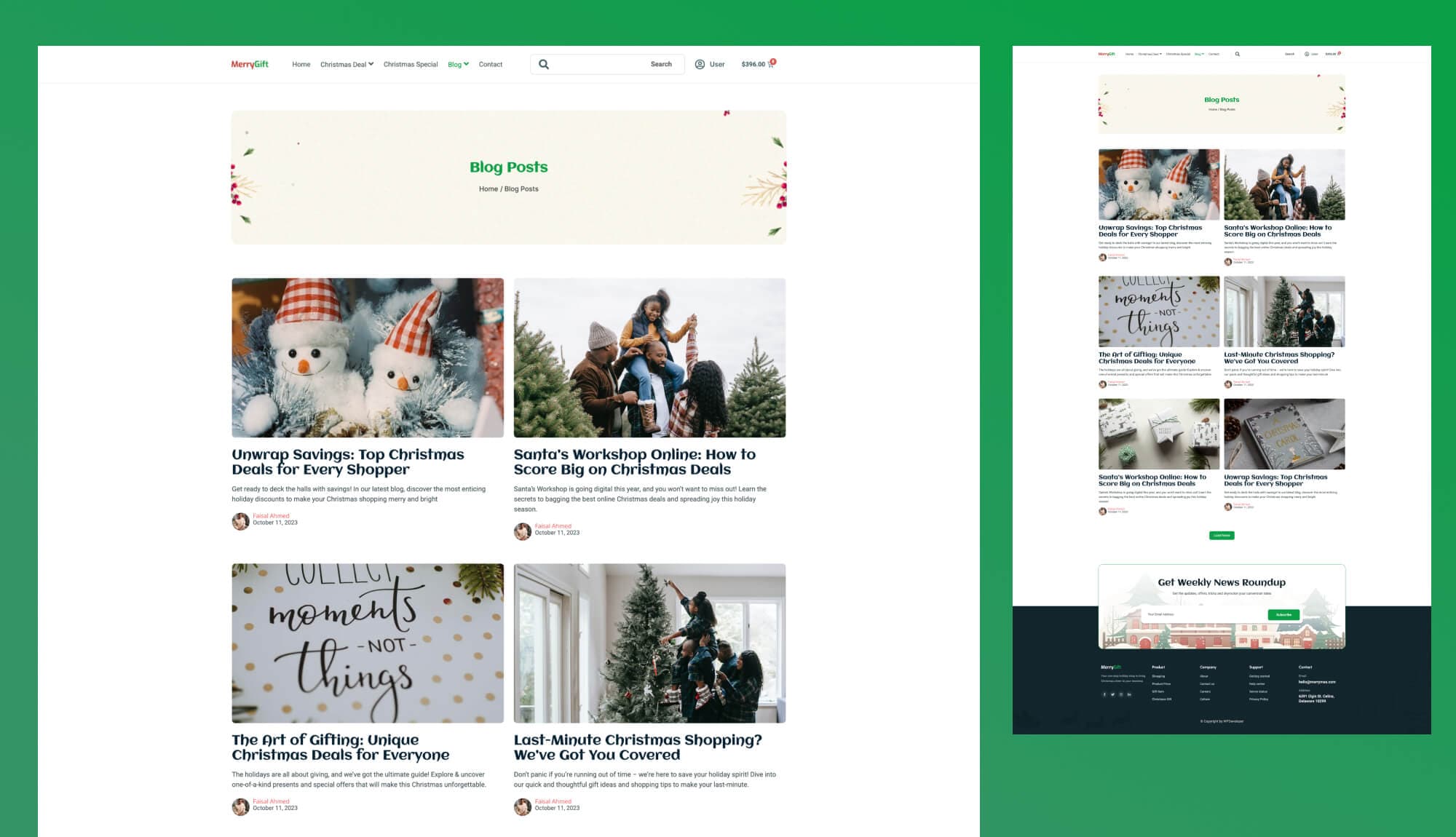 MerryGift Christmas Blog Page For Gutenberg Banner