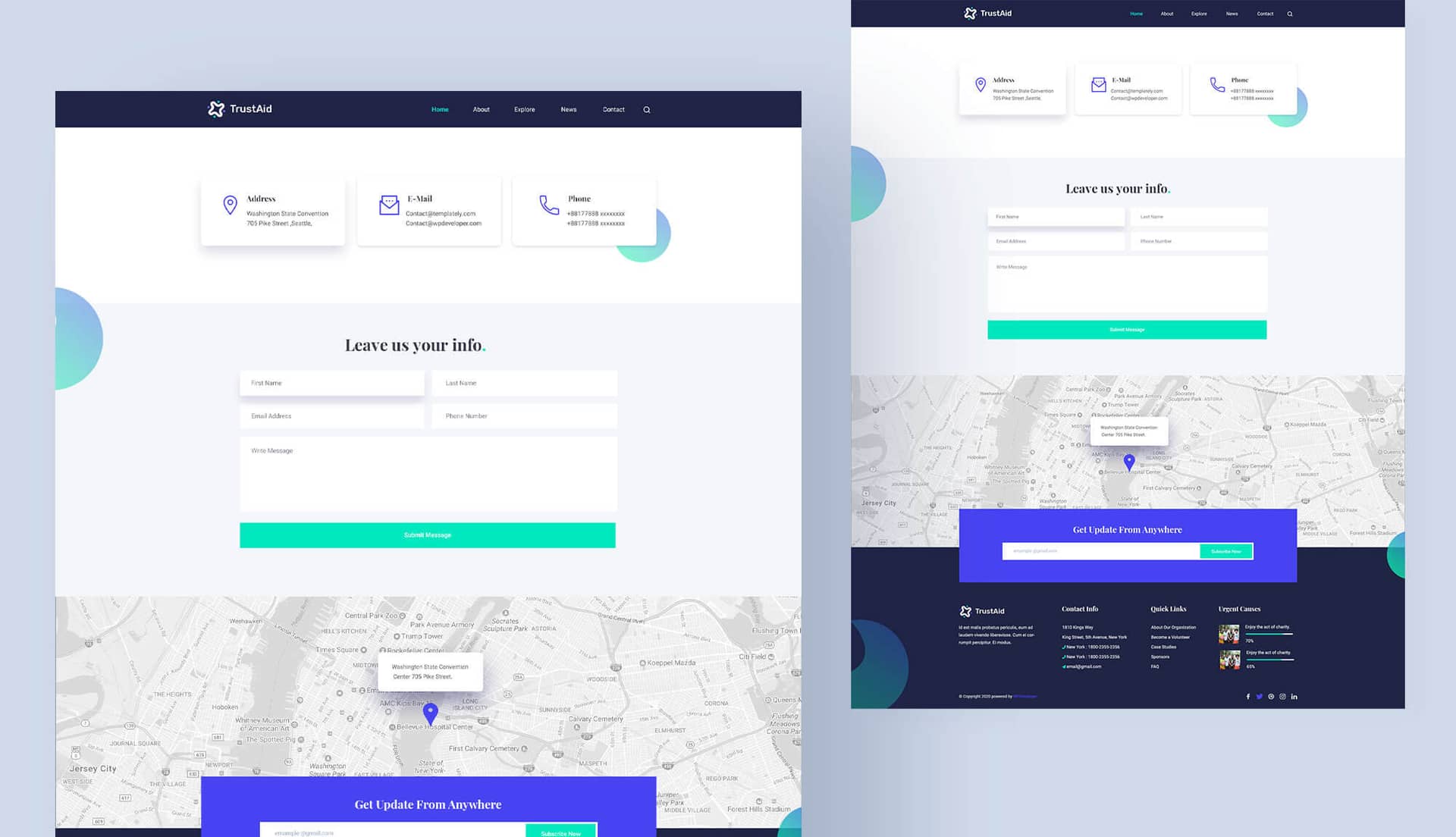 TrustAid Contact Us By Templately