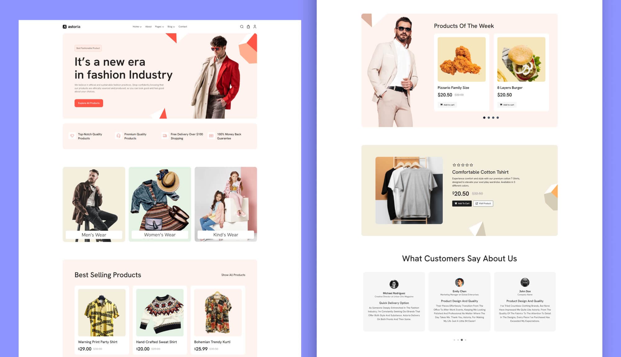 Astoria eCommerce Landing Page for Gutenberg Banner