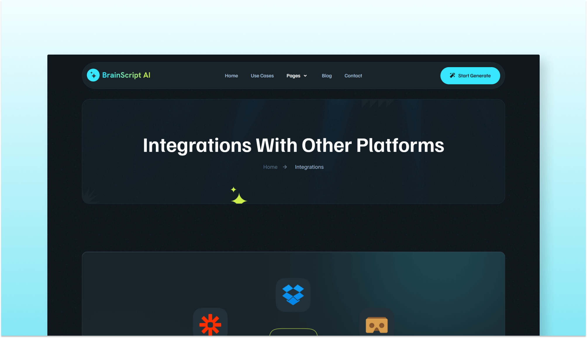 BrainScript AI Integrations Page Banner