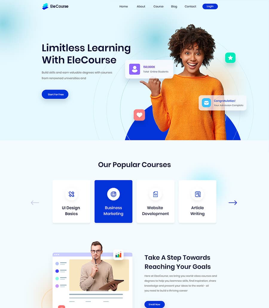 EleCourse Home Page thumbnail