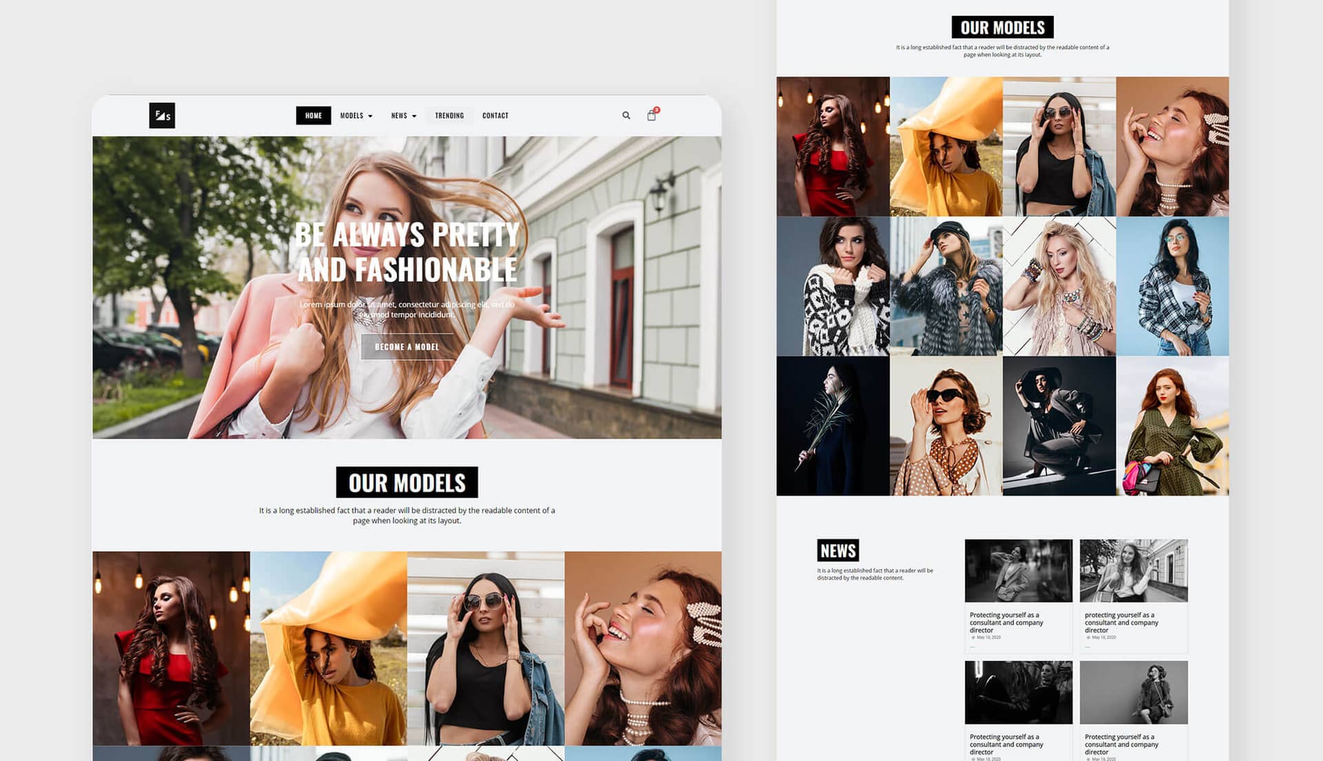 Fashion and Modeling Header By Templately