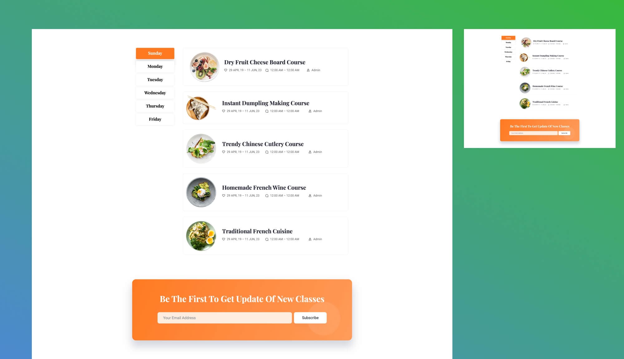 Bitesize Schedule Page For Gutenberg Banner