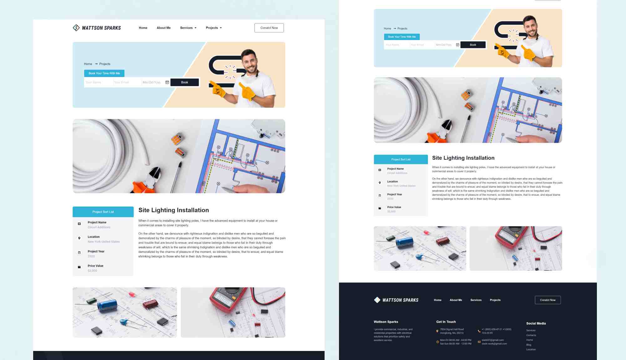 Wattson Sparks Project Details Page By Templately