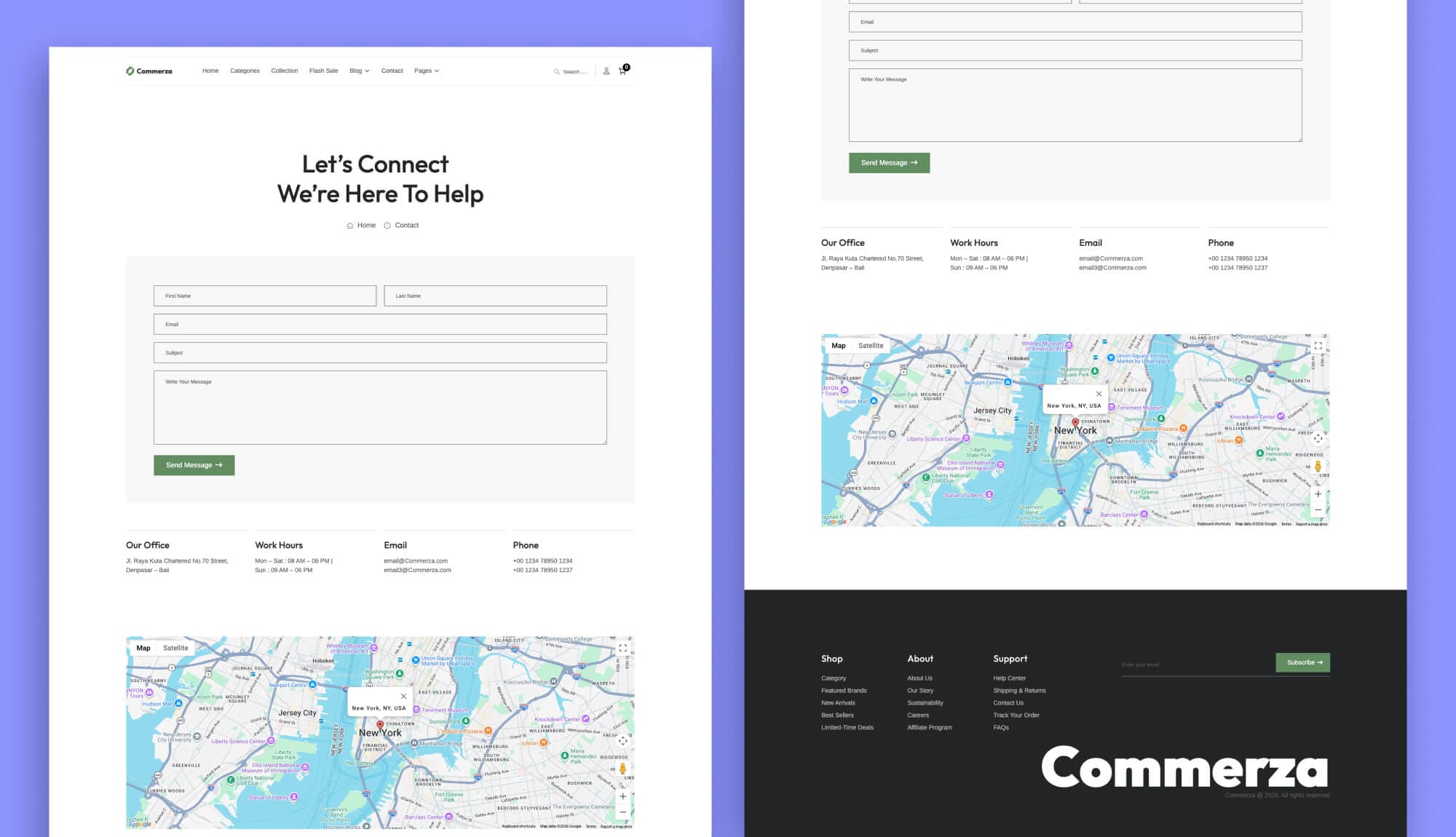 Commerza Contact Page For Gutenberg By Templately
