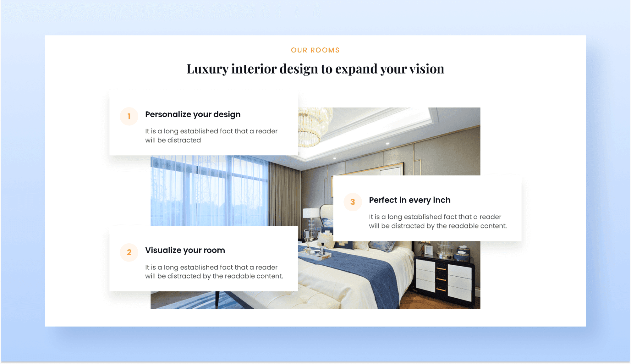 Blue Orchid Features Section For Gutenberg Banner