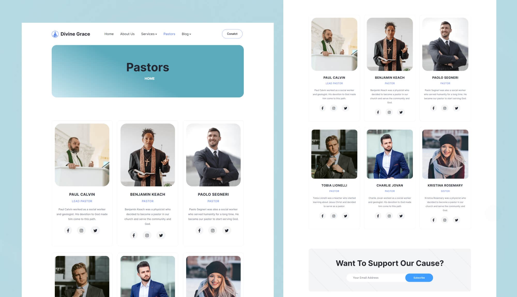 Divine Grace Pastors Page By Templately