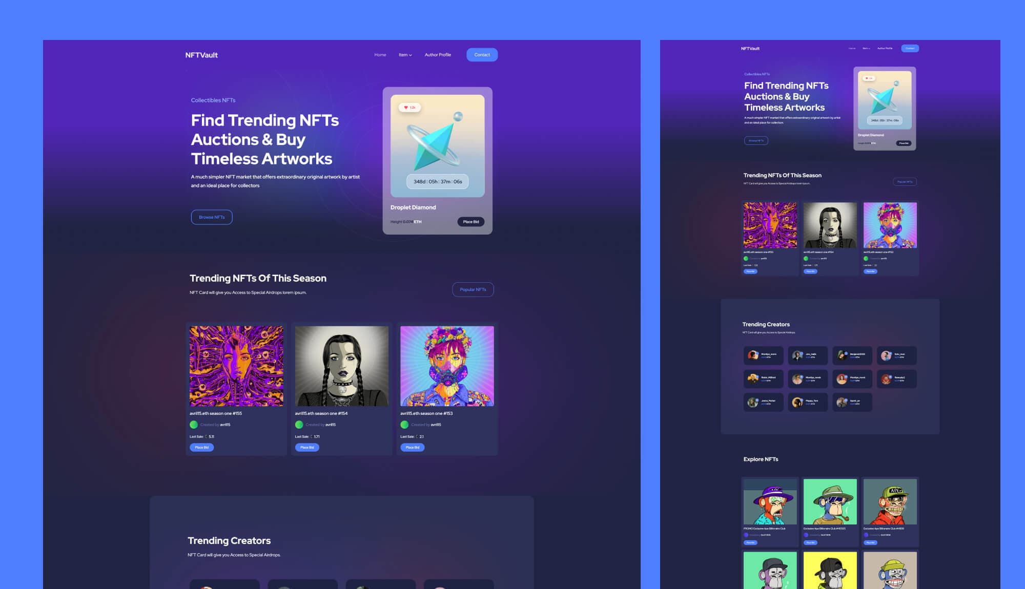 NFTVault Home Page For Gutenberg Banner