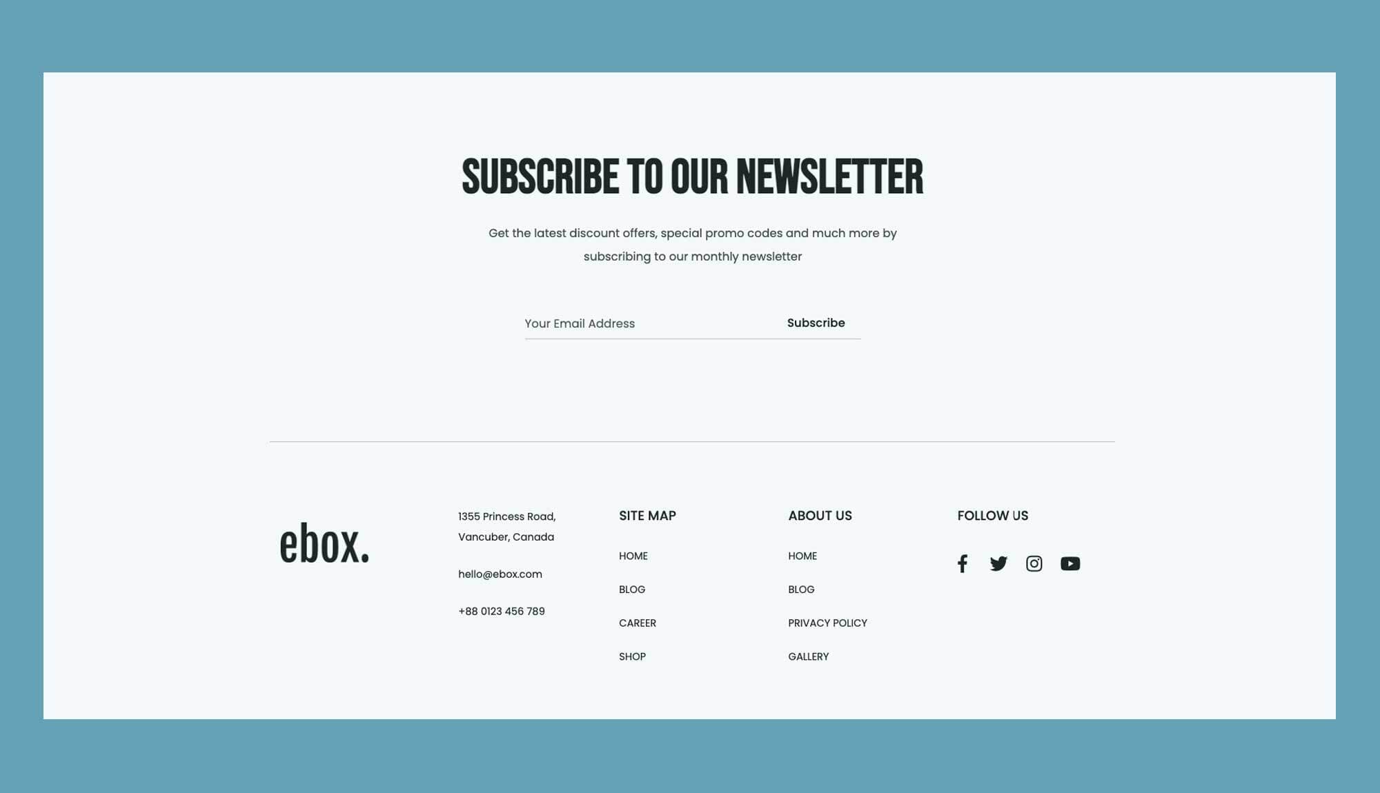 Ebox Footer Section For Gutenberg Banner