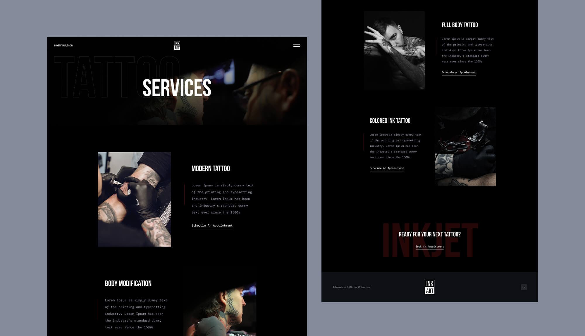 Ink Art Services Page Banner