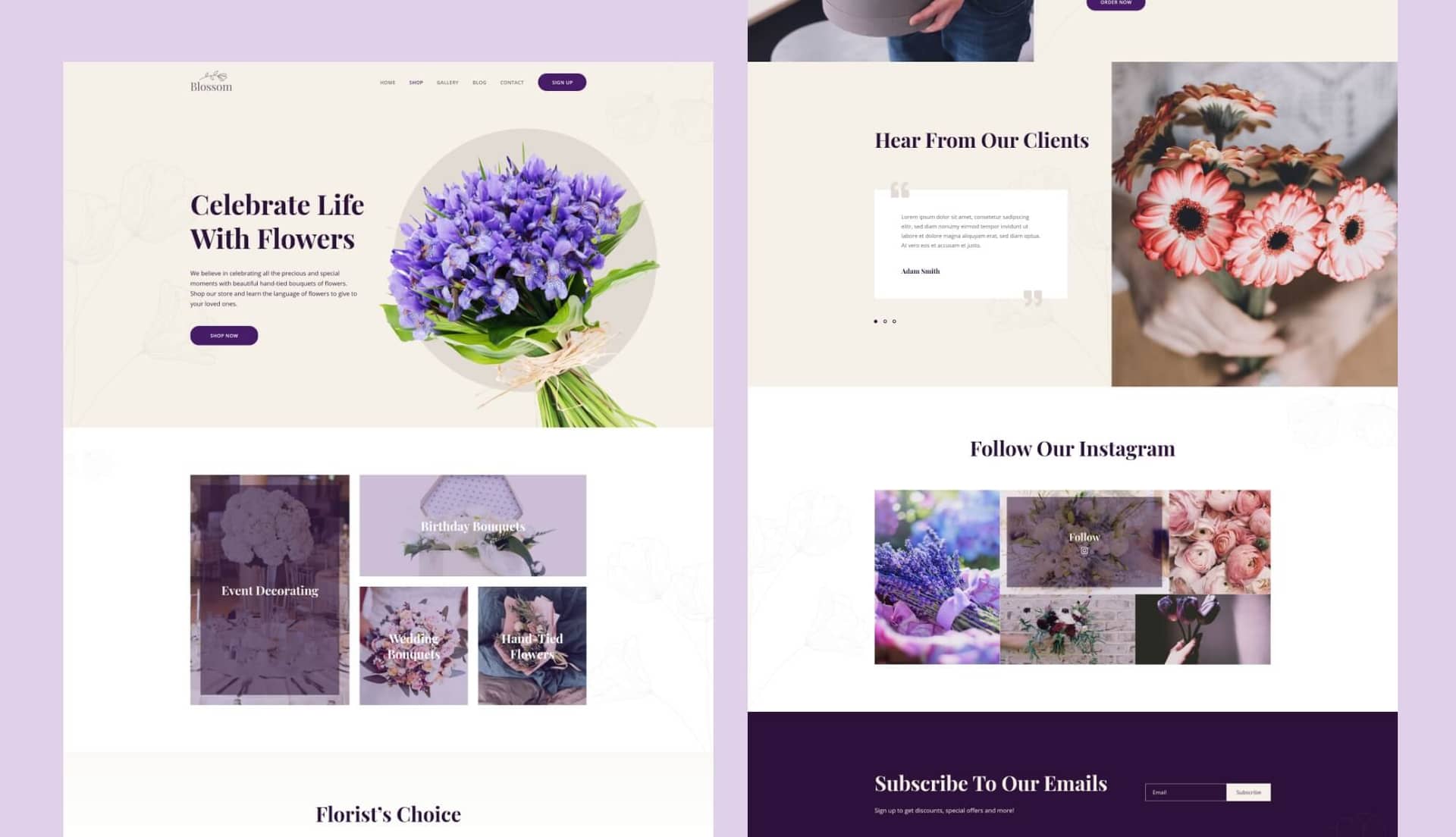Blossom Home Page By Templately