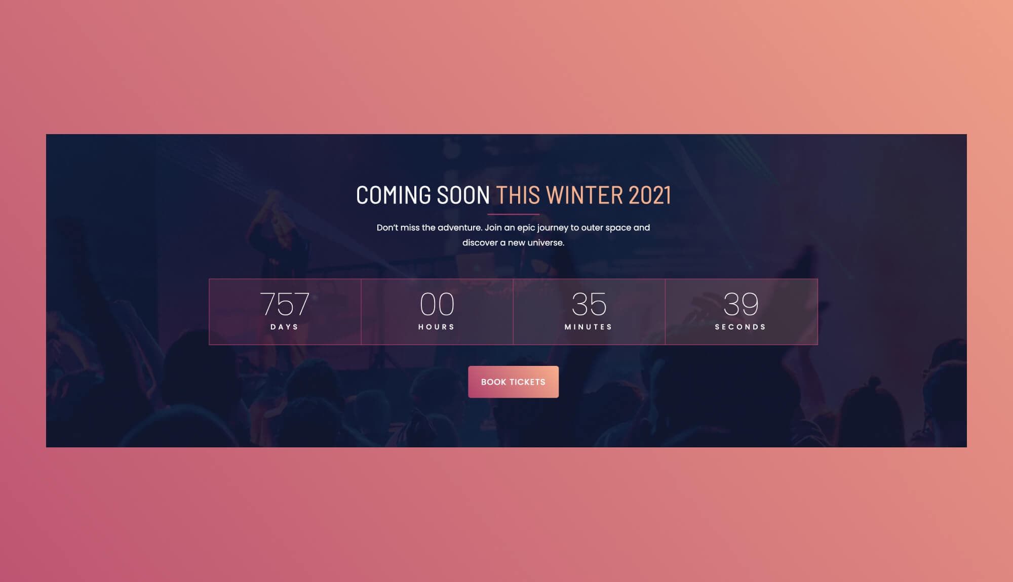 Movie Box Countdown Section For Gutenberg Banner