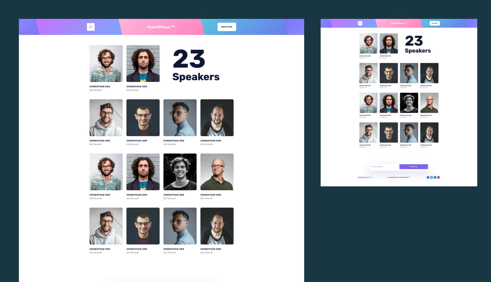 EventPress Pro Speaker Page For Gutenberg Banner