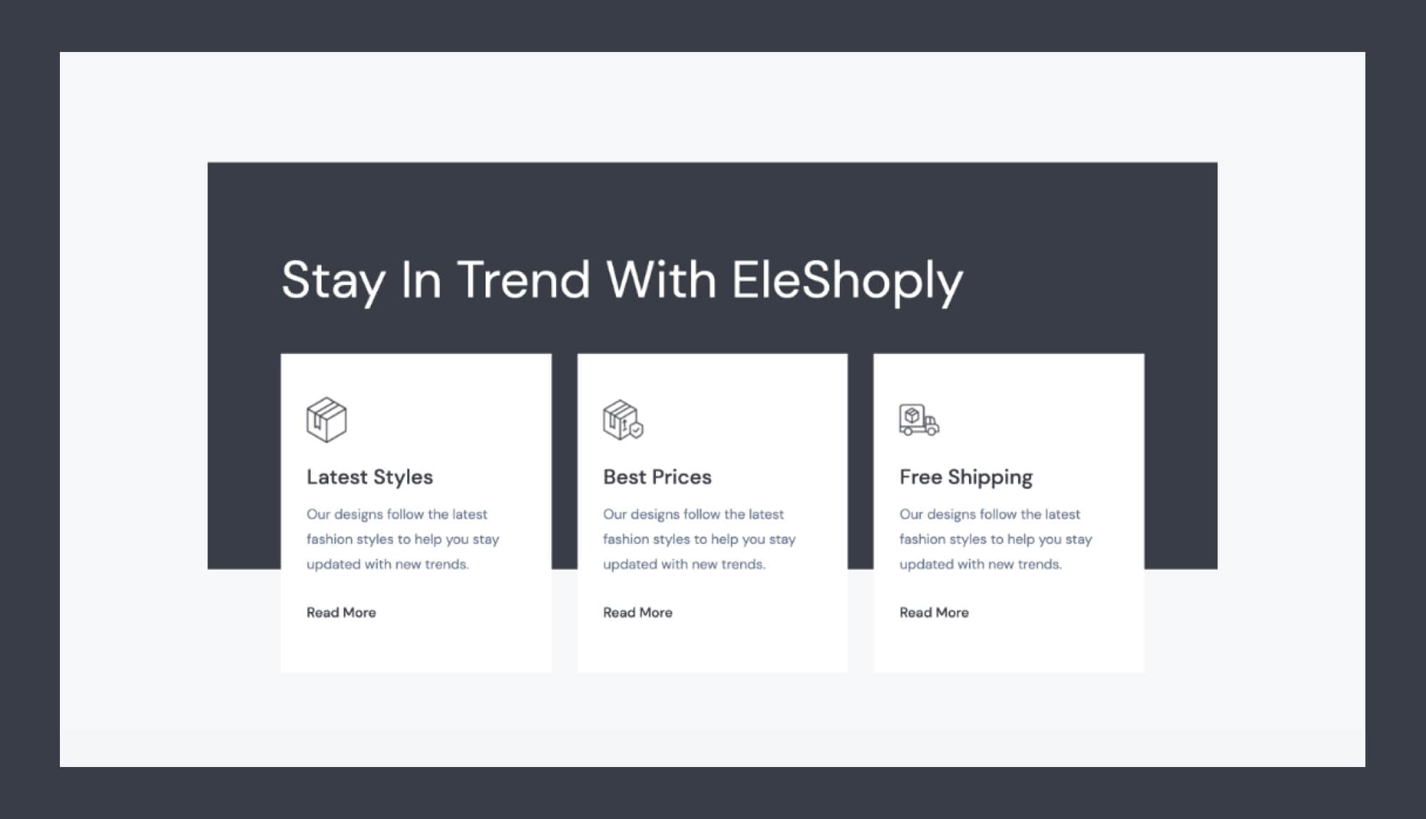EleShoply Features Section For Gutenberg By Templately