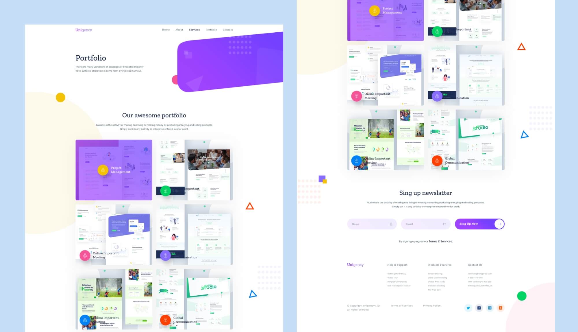 Unigency Agency Template Portfolio Banner