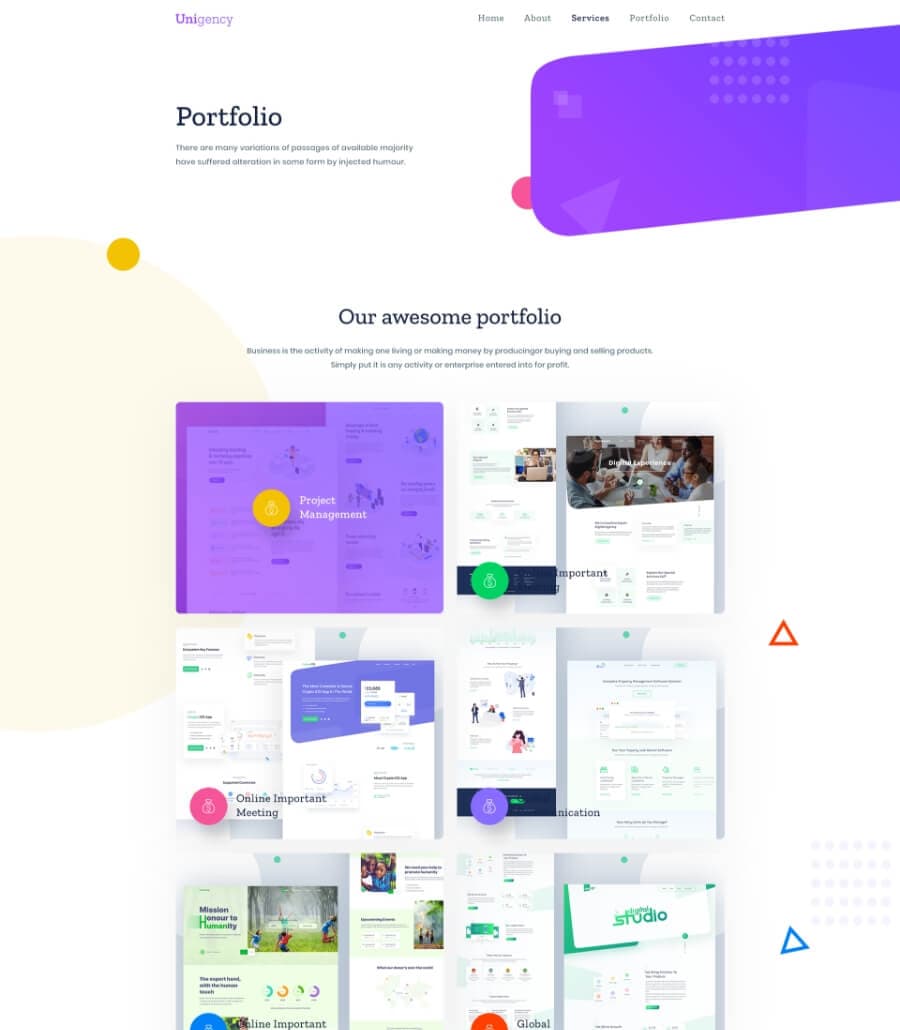 Unigency Agency Template Portfolio thumbnail