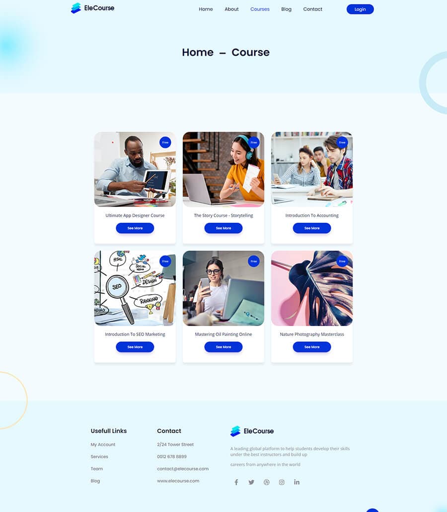 EleCourse Courses Page thumbnail
