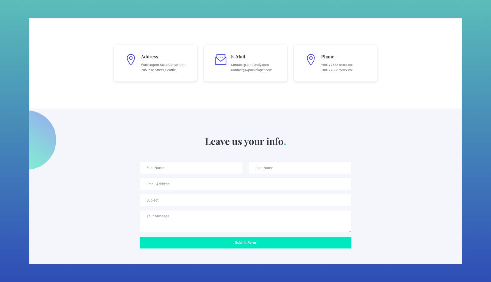 TrustAid Contact Section For Gutenberg By Templately