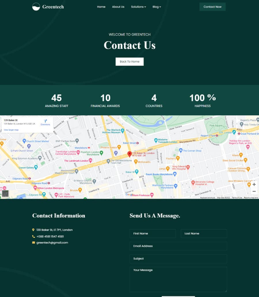 Greentech Contact Page thumbnail