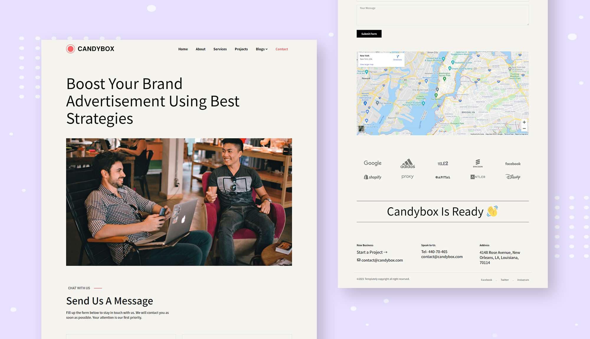 CandyBox Contact Page Banner