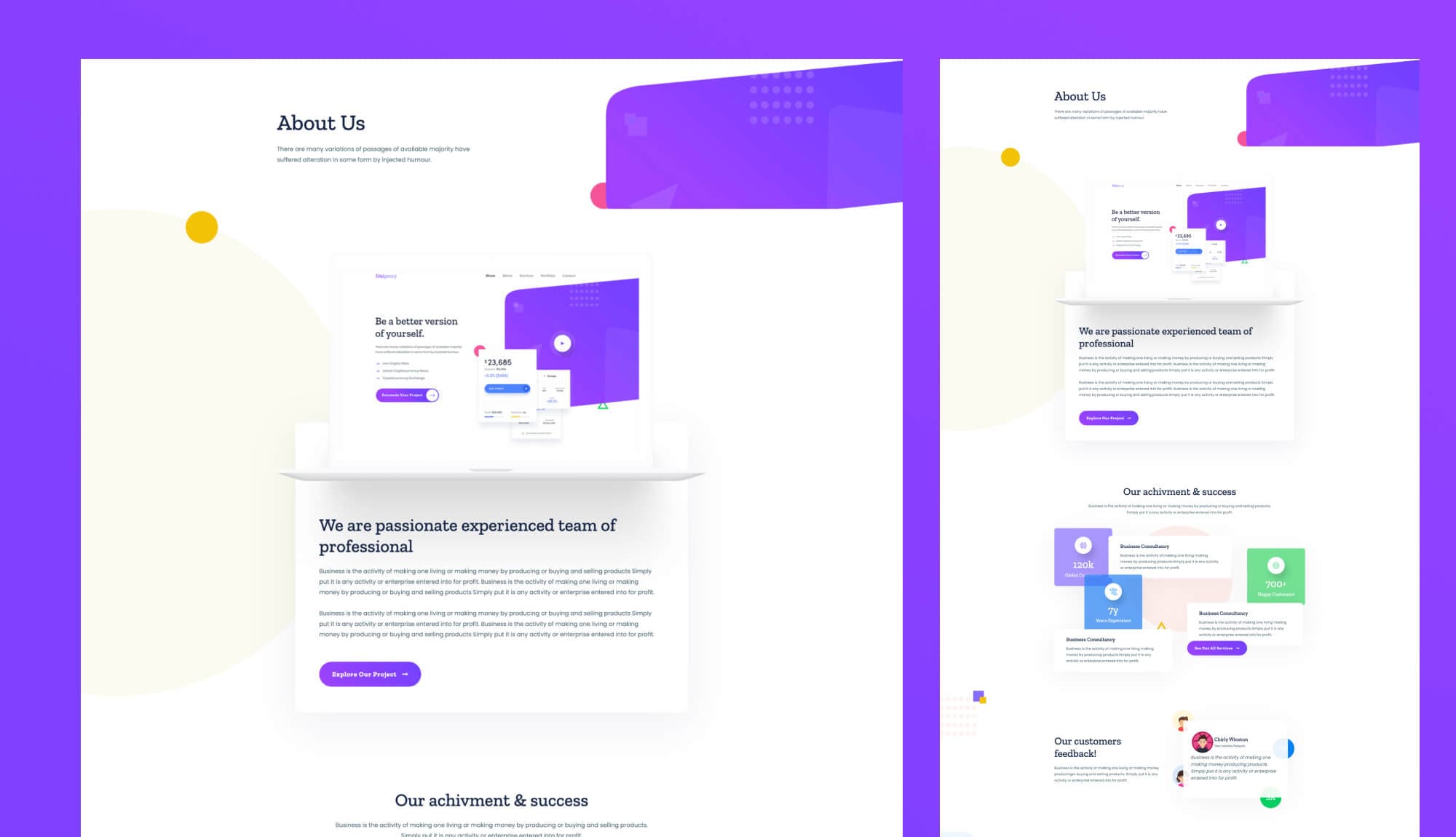 Unigency About Page Lite For Gutenberg By Templately