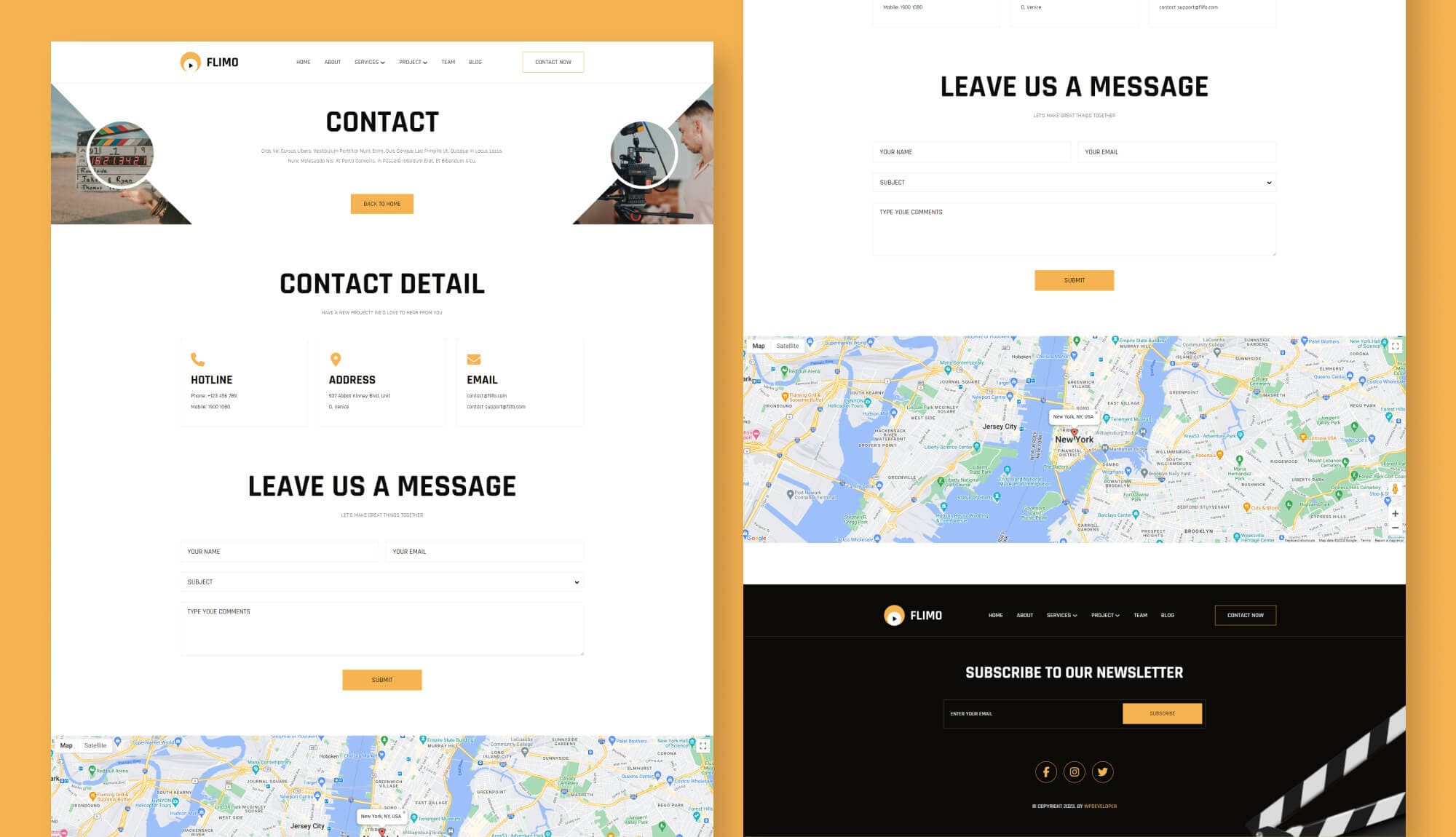 Flimo Contact Page For Gutenberg Banner